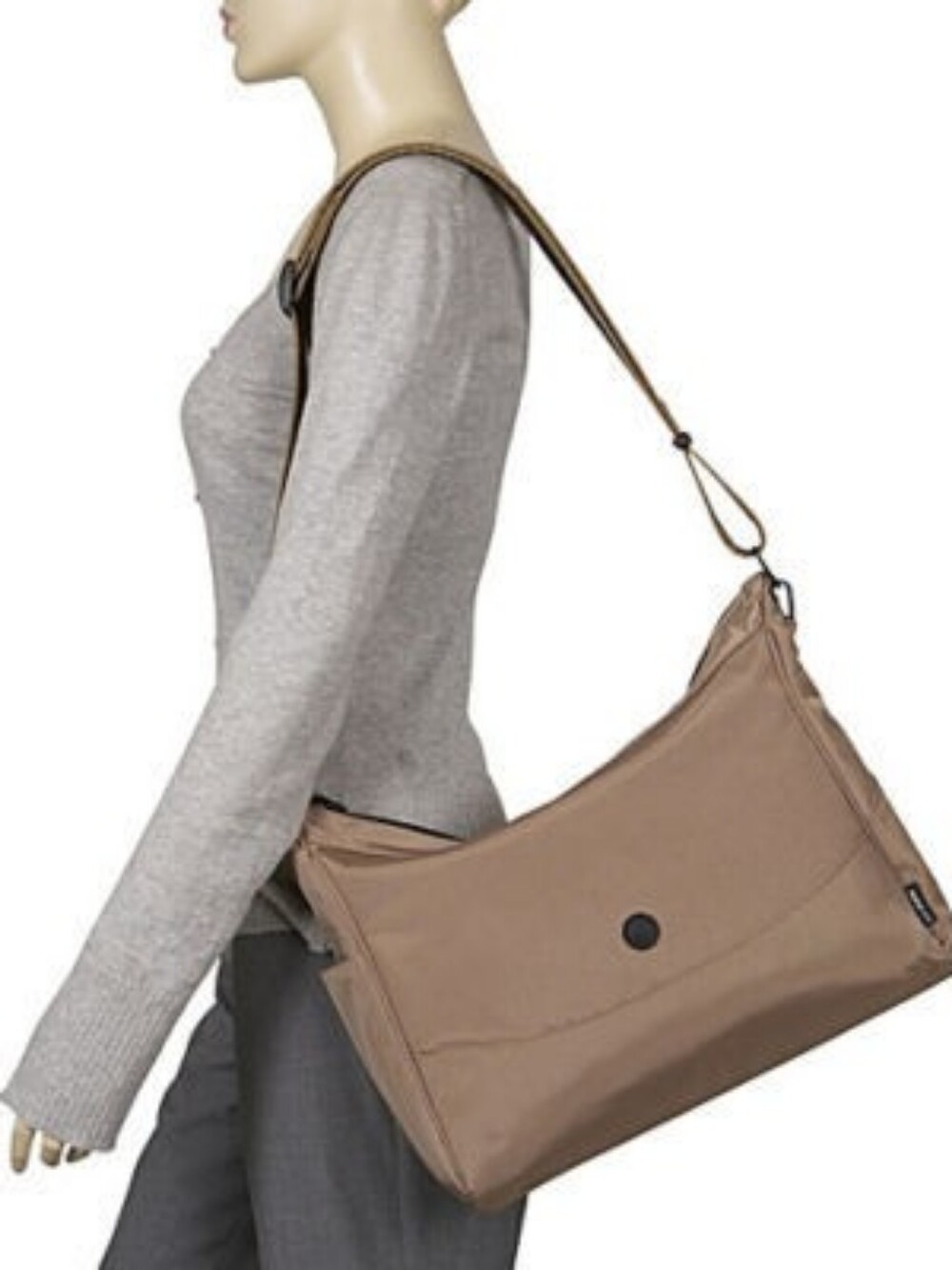 Brown Canvas Crossbody Messenger Bag - Pacsafe Rfid